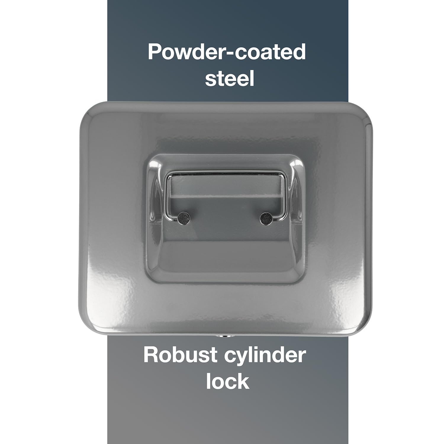 Westcott Lockable Cash Box - Robust Sheet Steel Security | Silver | 20 x 16 x 9 cm 4