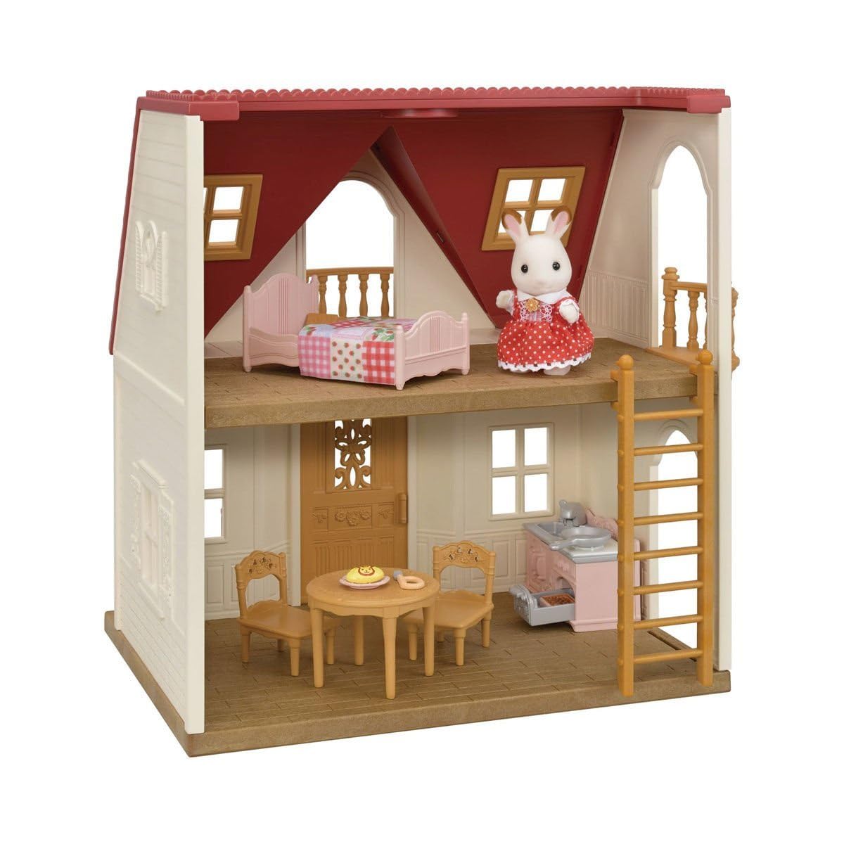 Sylvanian Families Red Roof Cosy Cottage Dollhouse with Chocolate Rabbit Girl Figure | Ages 3+ 1