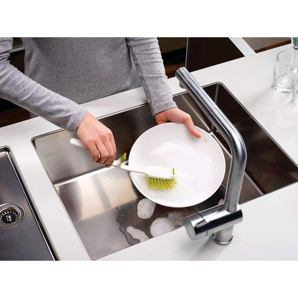 Joseph Joseph Edge Dish Brush - Integrated Sink Rest & Scraper | Green 5