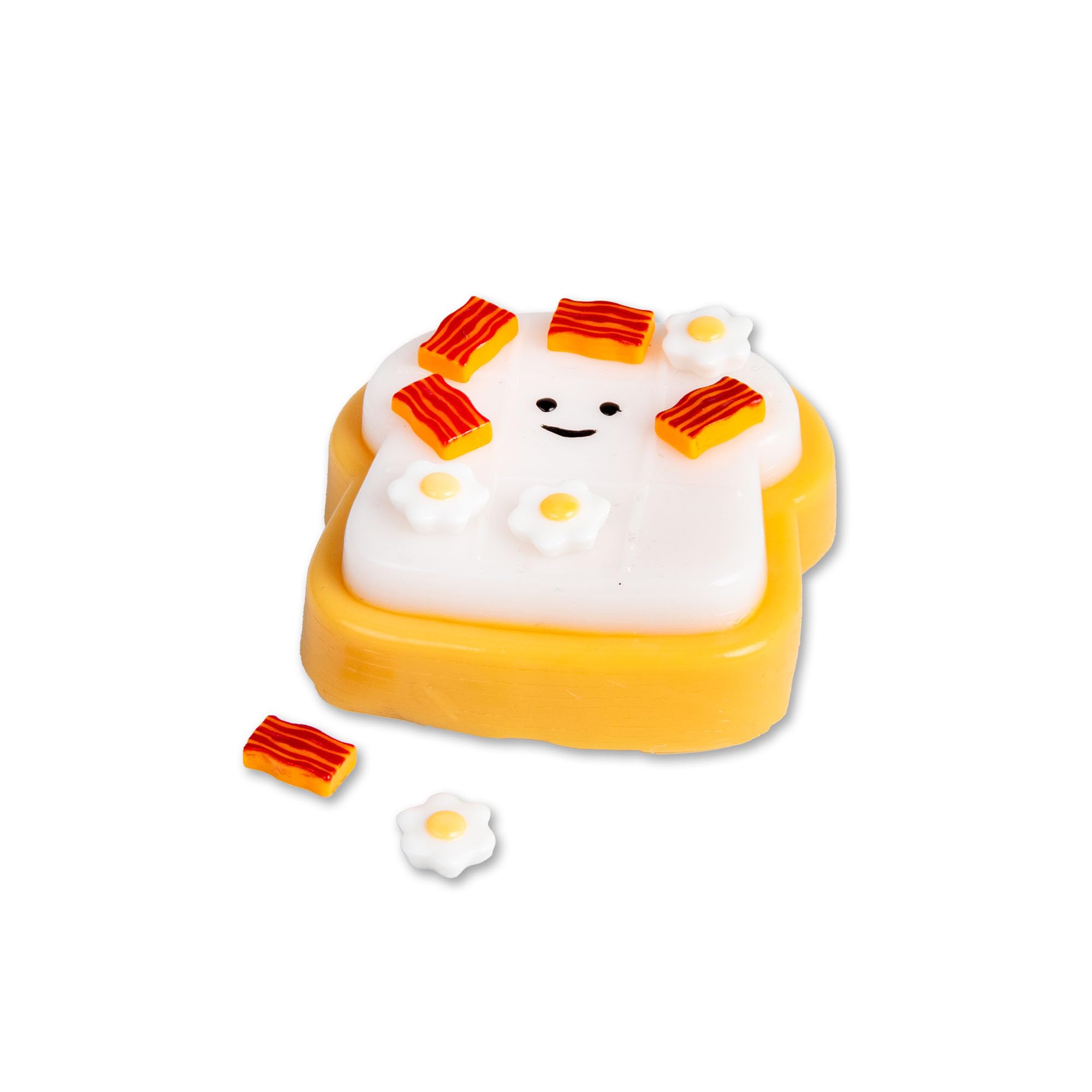 SCRUNCHEMS Sticky Squishy Tic-Tac-Toast - Interactive Fidget Toy with Removable Bacon & Eggs | Multi Coloured Plastic 4