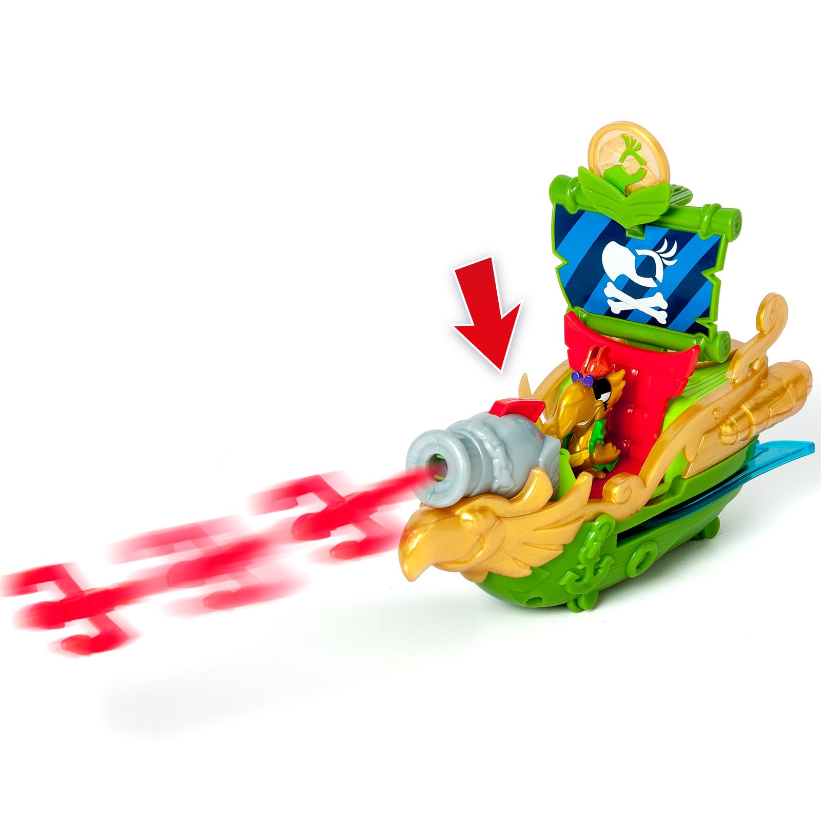 PIRATIX Sky Hunter Pirate Ship Playset - Parrot-Shaped Adventure Vehicle with Flapping Wings & Cannon for Kids 3+ 2