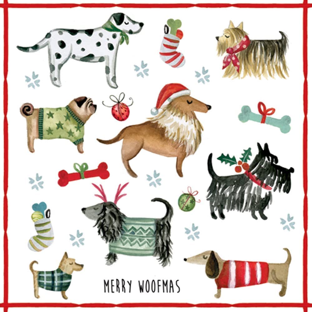 Ti-flair Christmas Dogs Luxury 3-Ply Paper Napkins