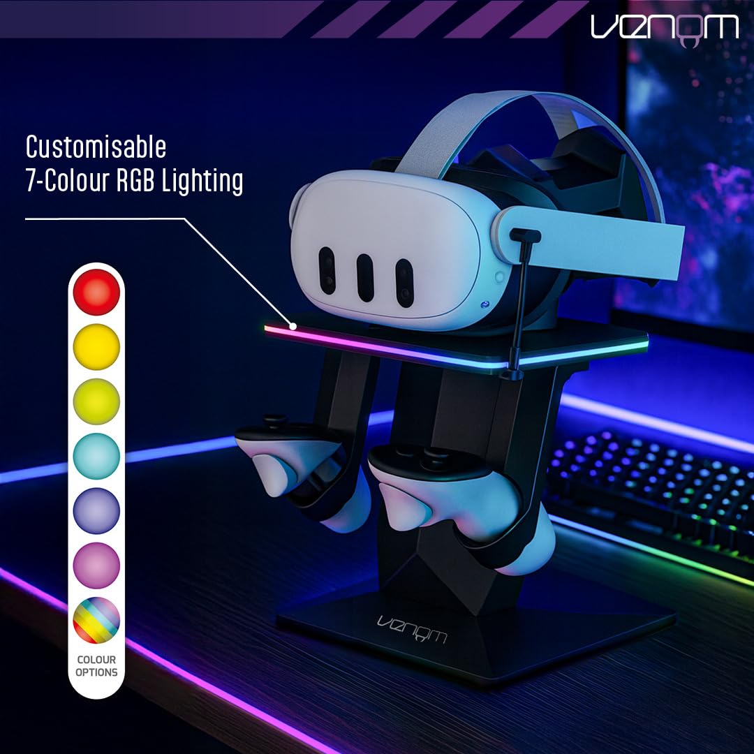 Venom RGB Charging Stand for Meta Quest 3S, Quest 3, Quest 2 & Quest Pro