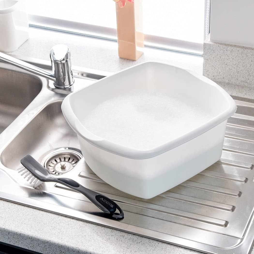 Addis - 8L Small Rectangular Washing Up Bowl, White 3