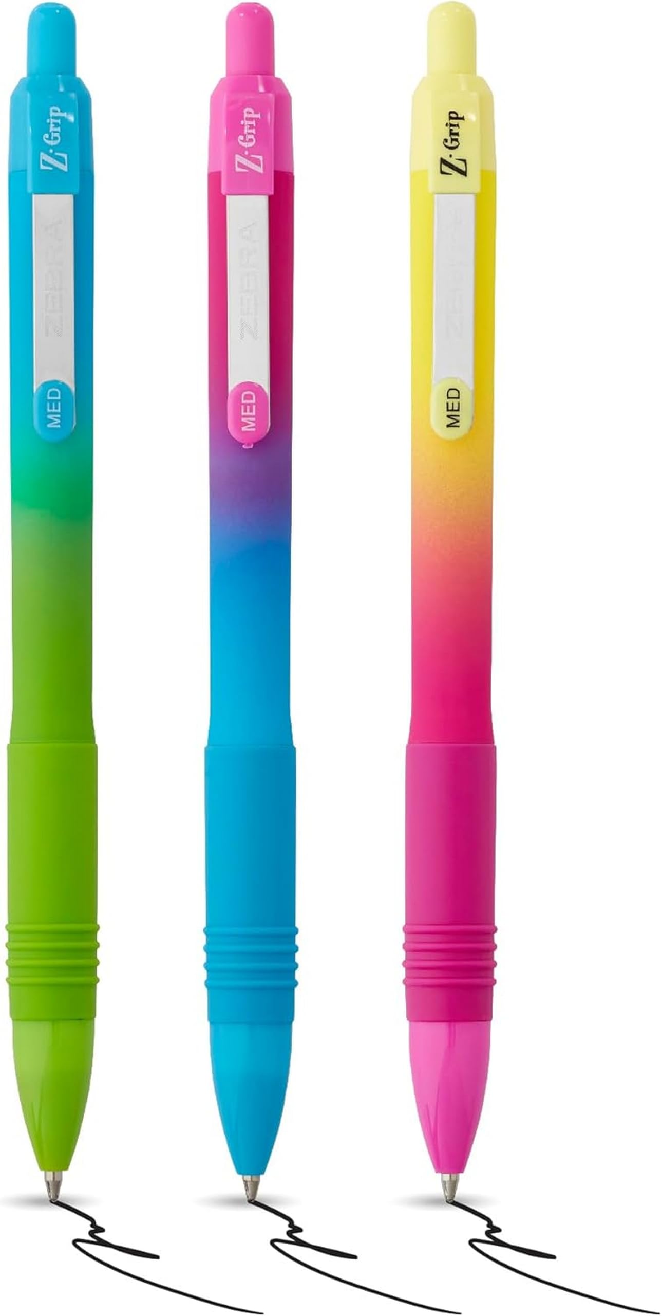 Zebra Pen Z-Grip Soft Touch Ballpoint Pens - Black Ink, 1.0mm Medium Point, 3 Pack 1