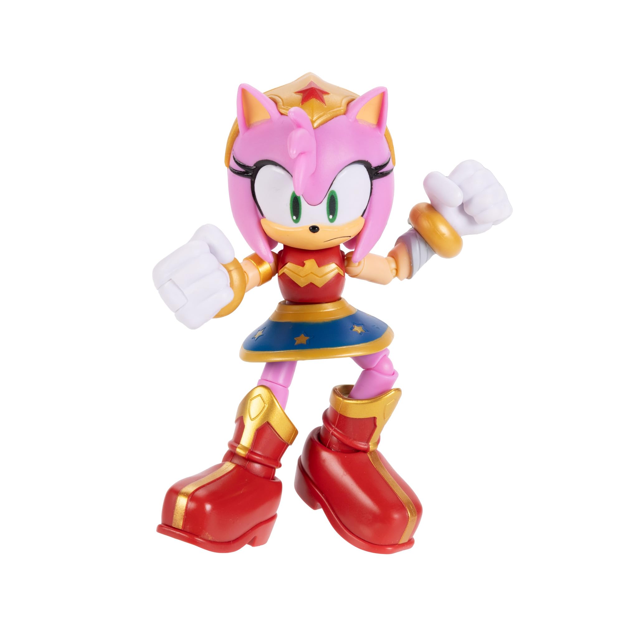Sonic The Hedgehog Amy as Wonder Woman Action Figure - 5" / 13cm, Highly Articulated, Collector Packaging