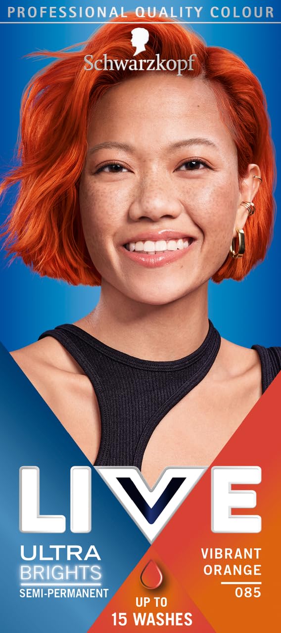 Schwarzkopf LIVE Ultra Brights Vibrant Orange Semi-Permanent Hair Dye 085