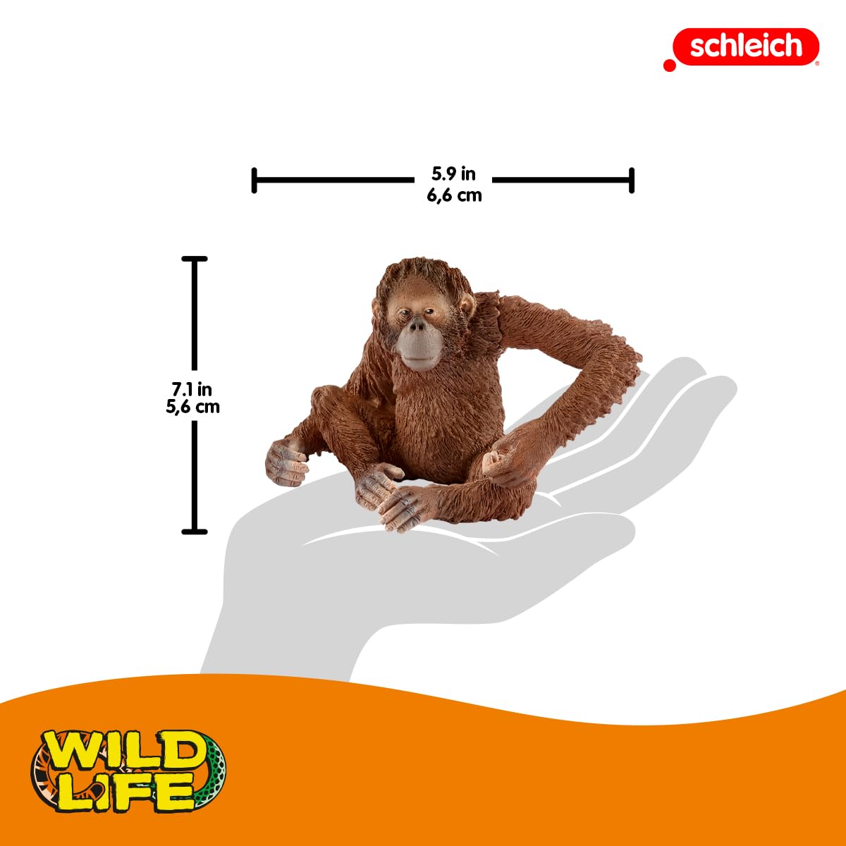 SCHLEICH Orangutan Female Figurine - Movable Arms & Fruit-Holding Jungle Animal Toy for Kids 2
