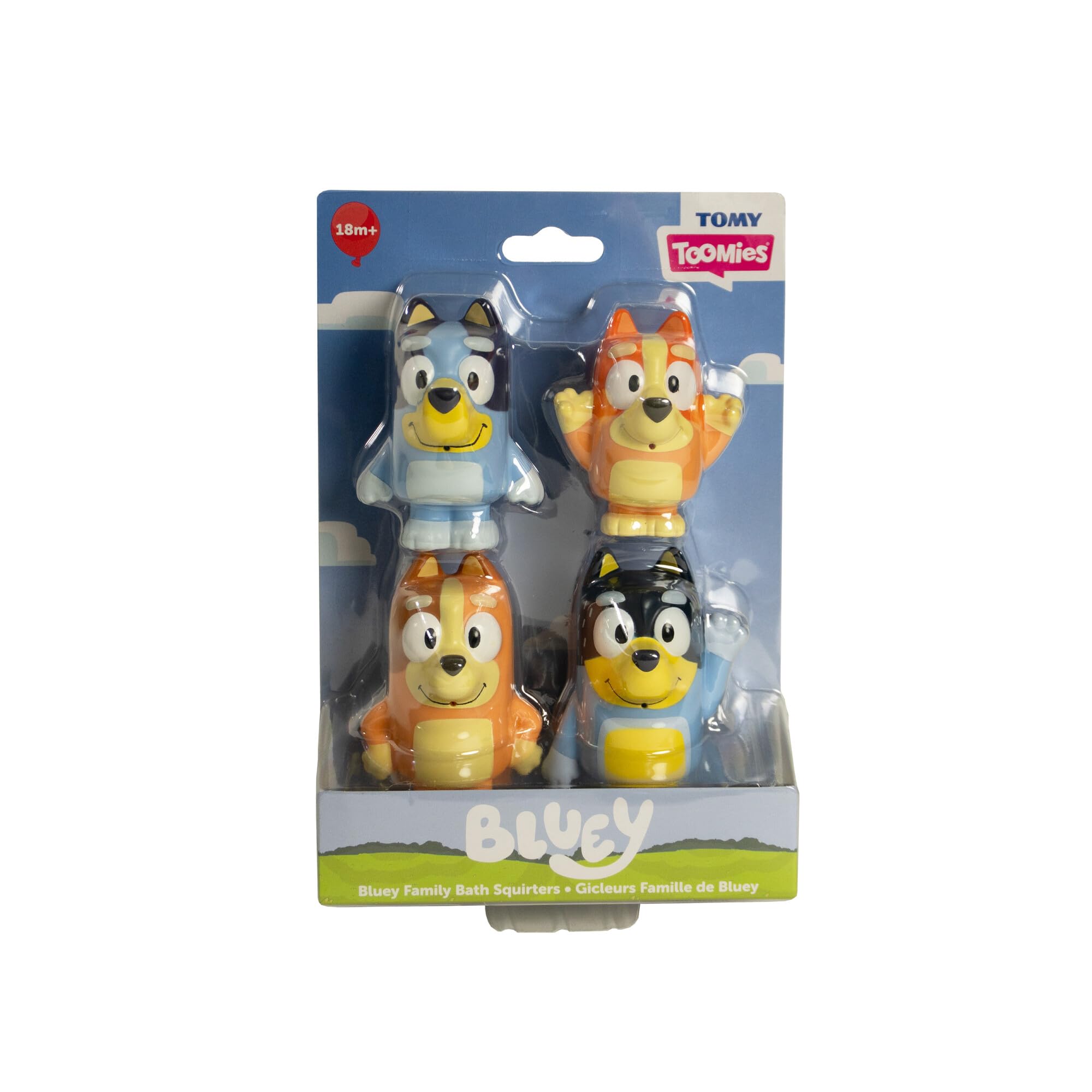 Toomies Bluey Family Bath Squirters 4-Pack - Squeeze & Squirt Water Toys for Toddlers