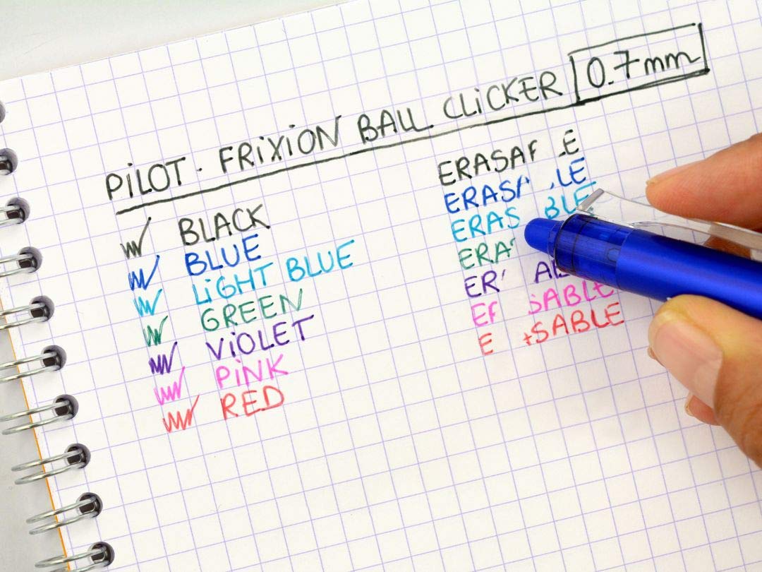 PILOT Flow Pack FriXion Ball Clicker 07 X1 Black - Set of 3 Black Gel Ink Rollerball Refills 7