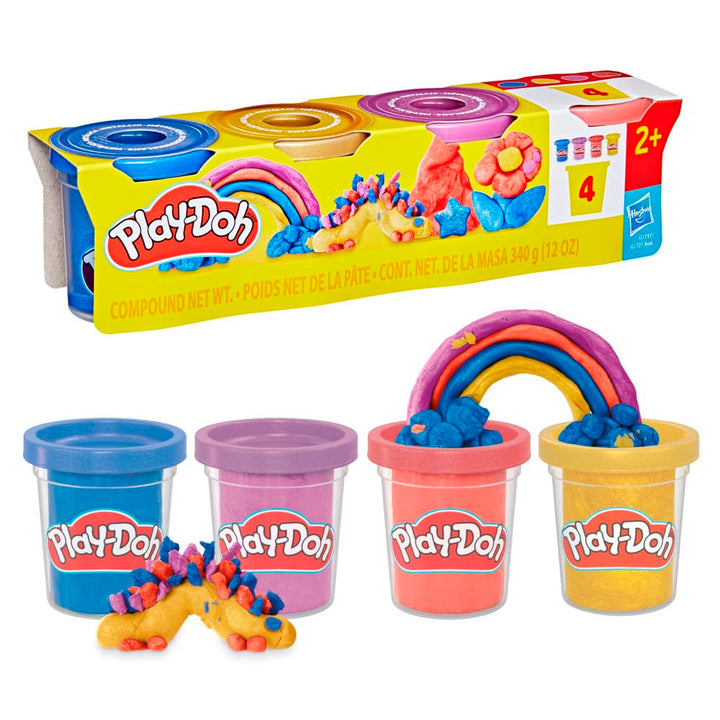 Play-Doh 4-Pack Shimmer Metallic Compound - Sparkly Modeling Clay for Kids 2+