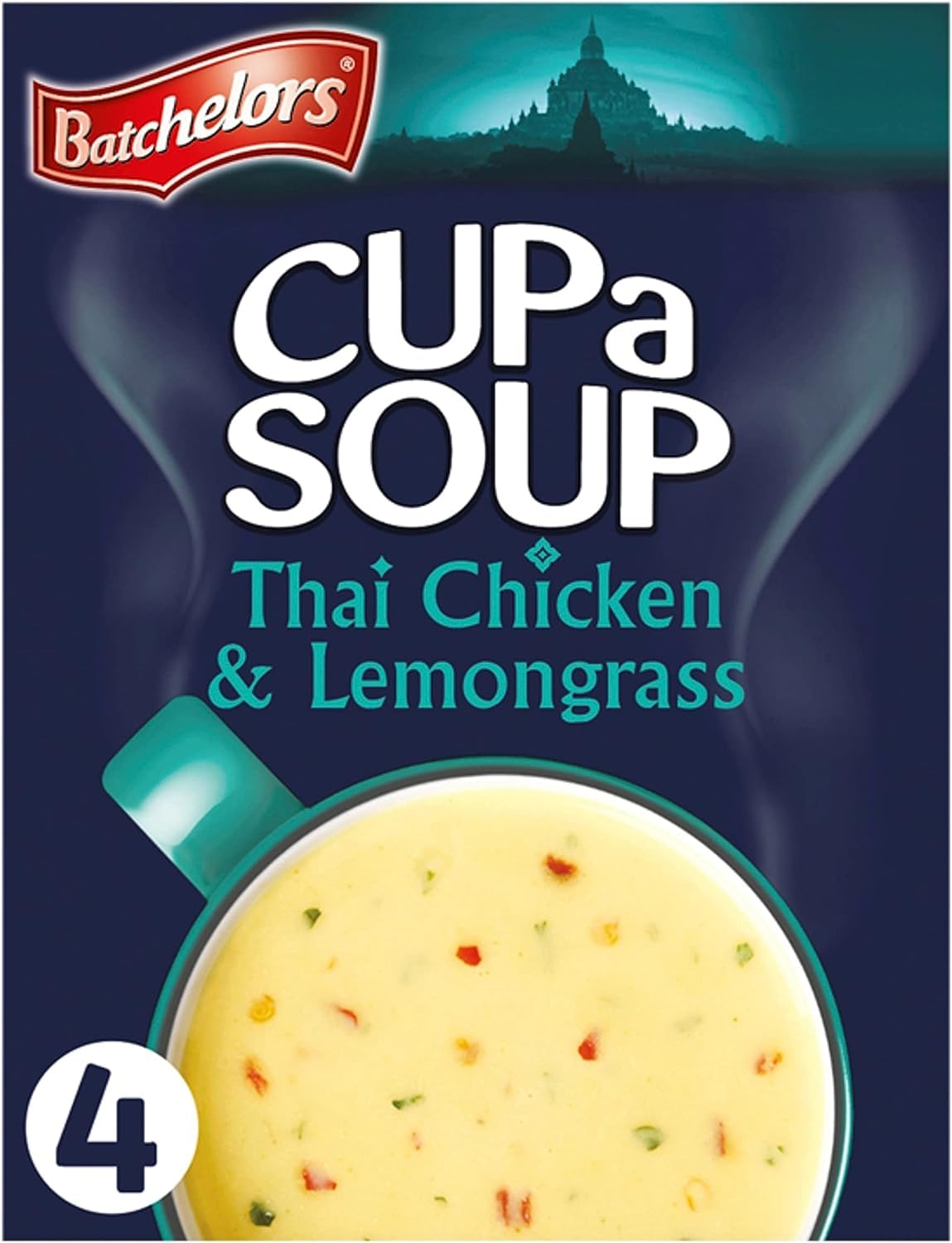 Batchelors Cup a Soup Thai Chicken & Lemongrass Instant Soup Mix - 36 Sachets (9 Boxes of 4)