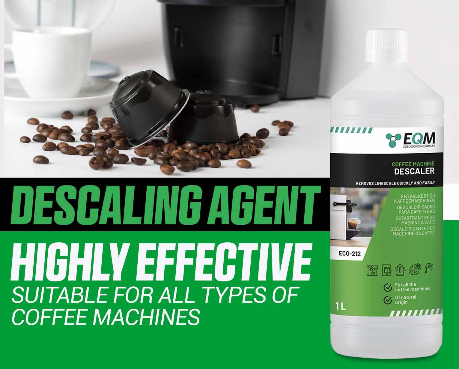EQM SOLUCIONES QUIMICAS ECO-212 Coffee Machine Descaler - 1L | 100% Natural Origin | Liquid 2