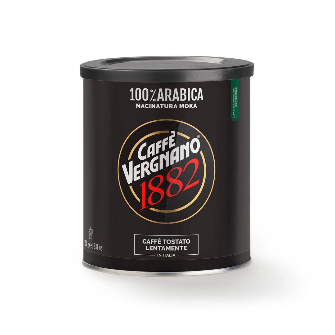 Caffè Vergnano 1882 100% Arabica Ground Coffee for Moka Pot - 250g Tin