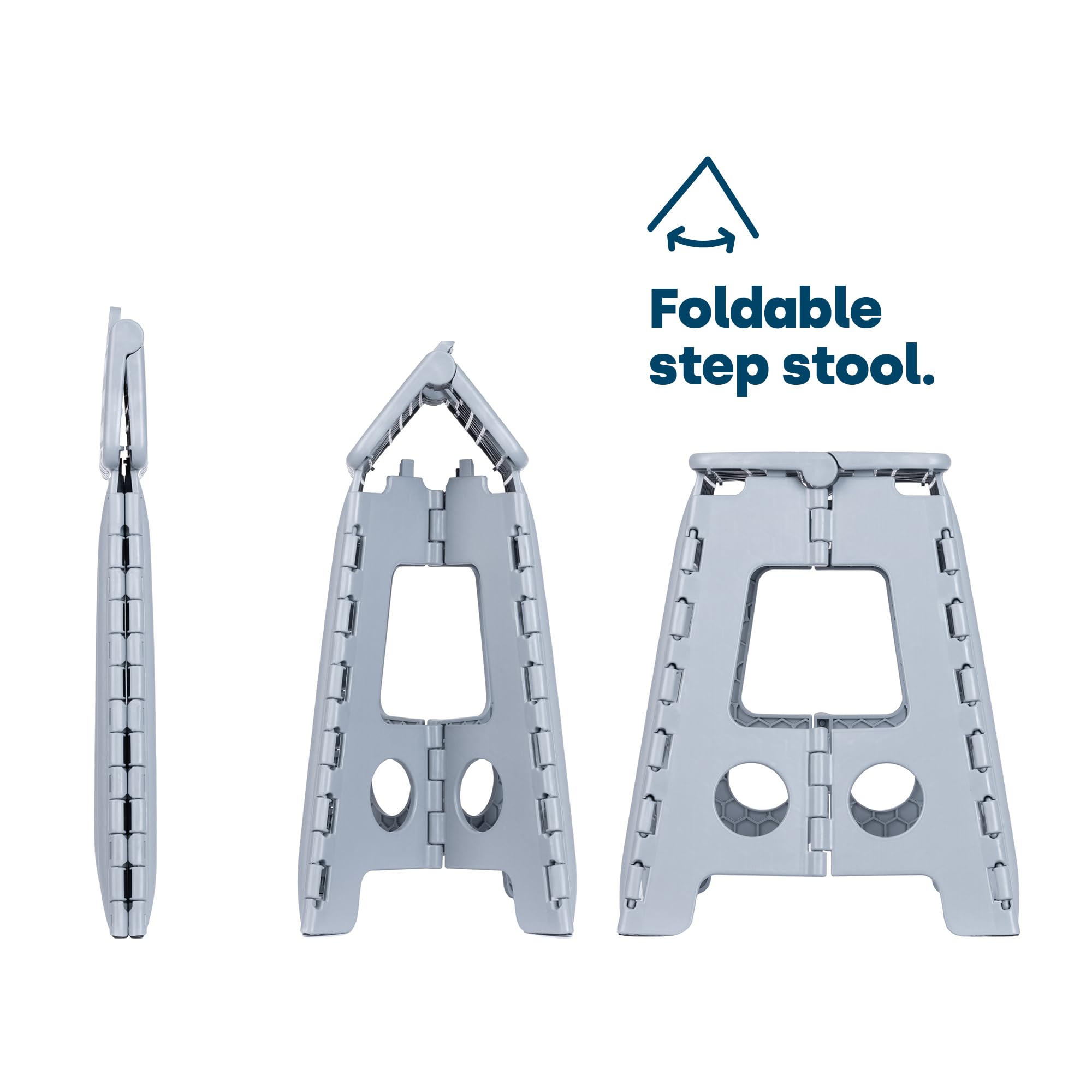 LIVIVO Folding Step Stool - Two Tier, 150kg Capacity, Grey Polypropylene | Model FS726 3