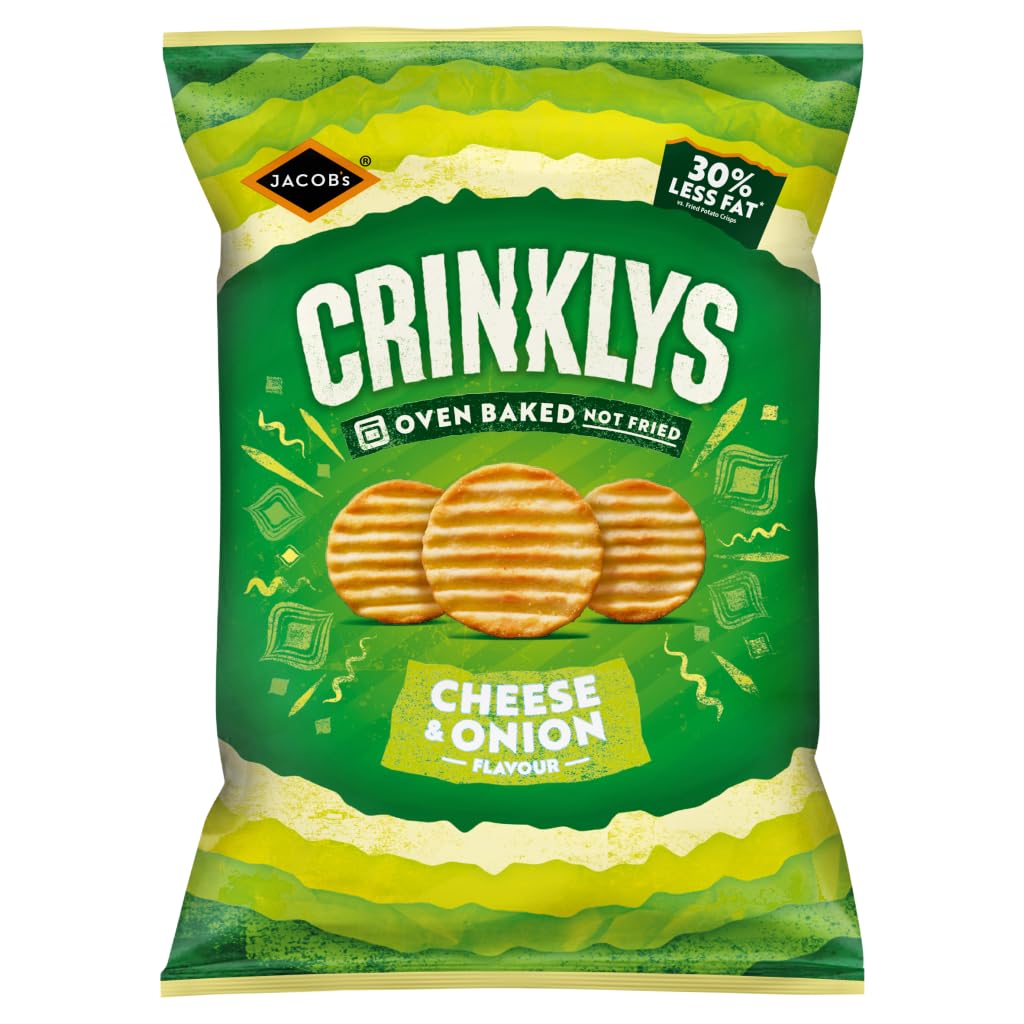 Jacob's Crinklys Salt & Vinegar Baked Snacks Share Bag, 150g 1