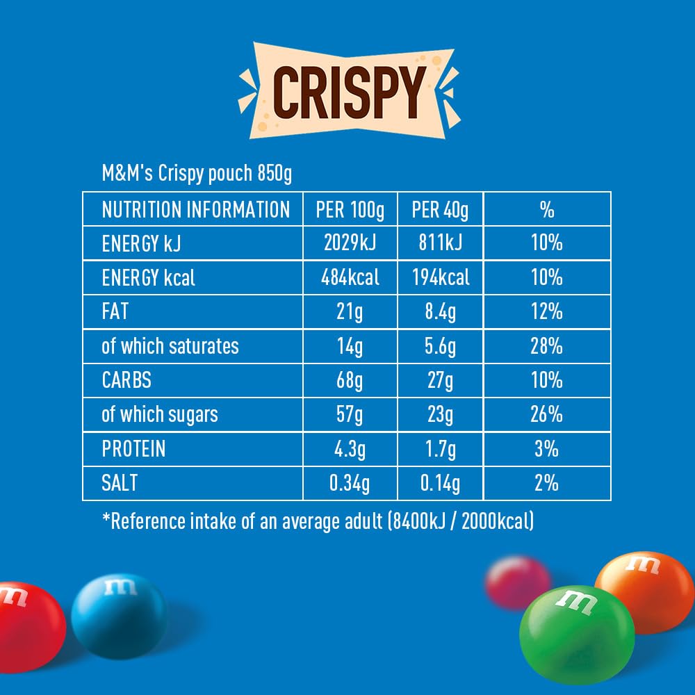 M&M's Crispy Chocolate Party Bag - Crispy Puffed Rice Centre | 675g Bulk Bag 9
