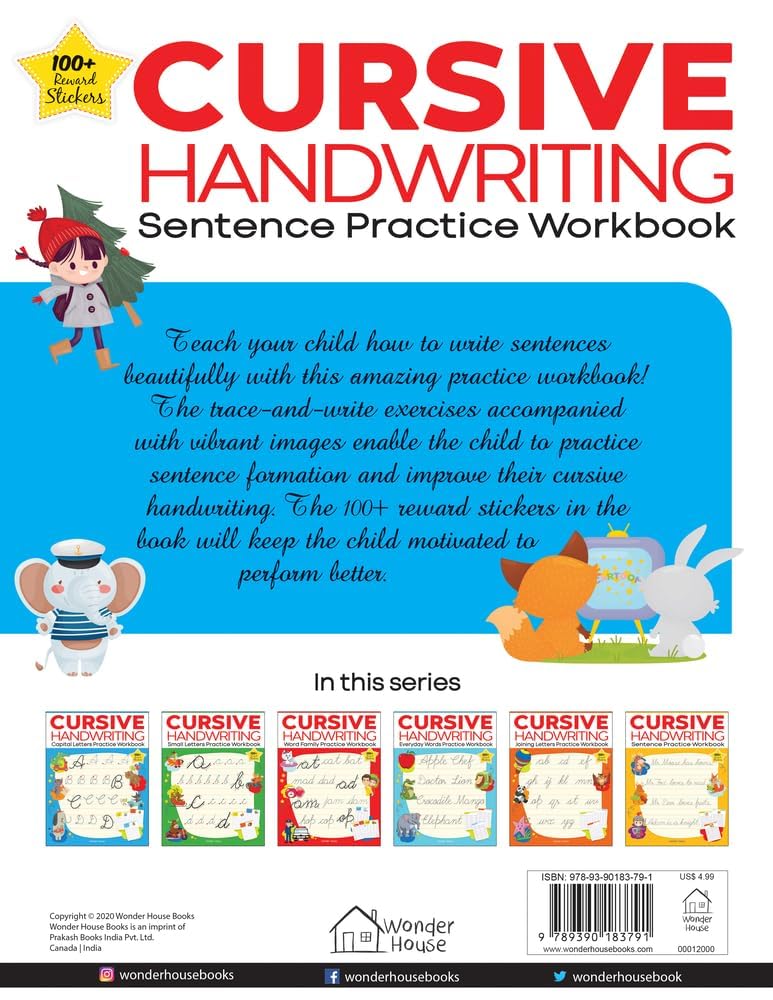 Wonder House Cursive Handwriting - Sentence Practice Workbook | Ages 3-7 2
