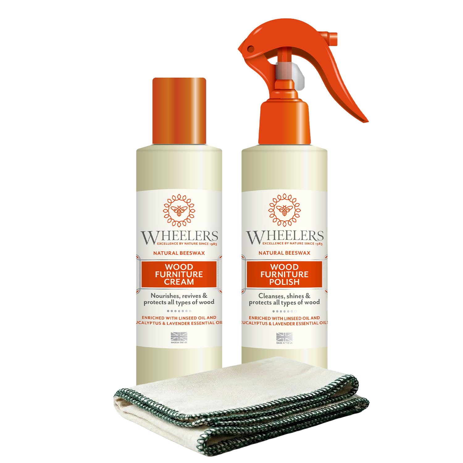 Wheelers Natural Wood Furniture Polish Spray - Beeswax & Linseed Oil | 300ml