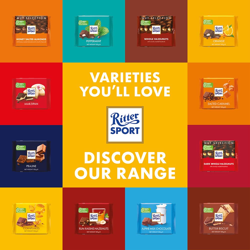 Ritter Sport Whole Hazelnuts White Chocolate Bar, 100g 3
