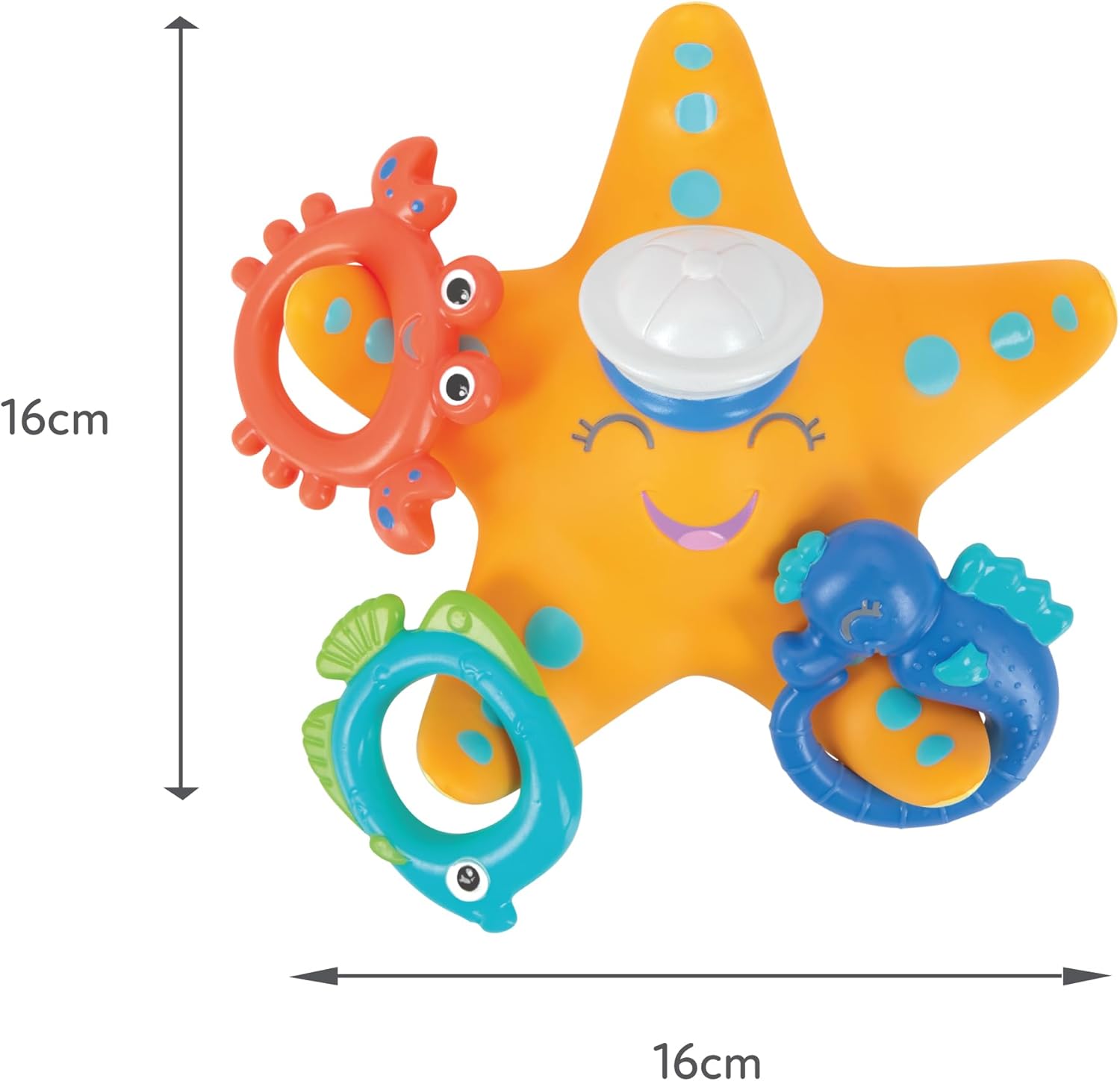 Nuby Starfish Hoopla Floating Bath Toy - 3 Throwing Rings for Kids 18 Months+