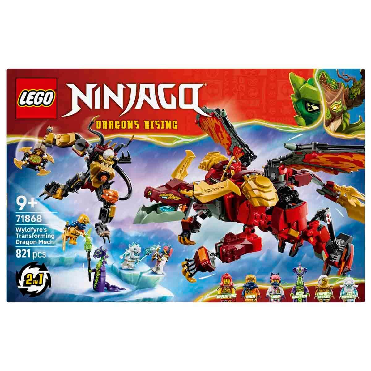 LEGO NINJAGO Wyldfyre's Transforming Dragon Mech Toy - 2-in-1 Action Figure Building Set for Ages 9+ 4