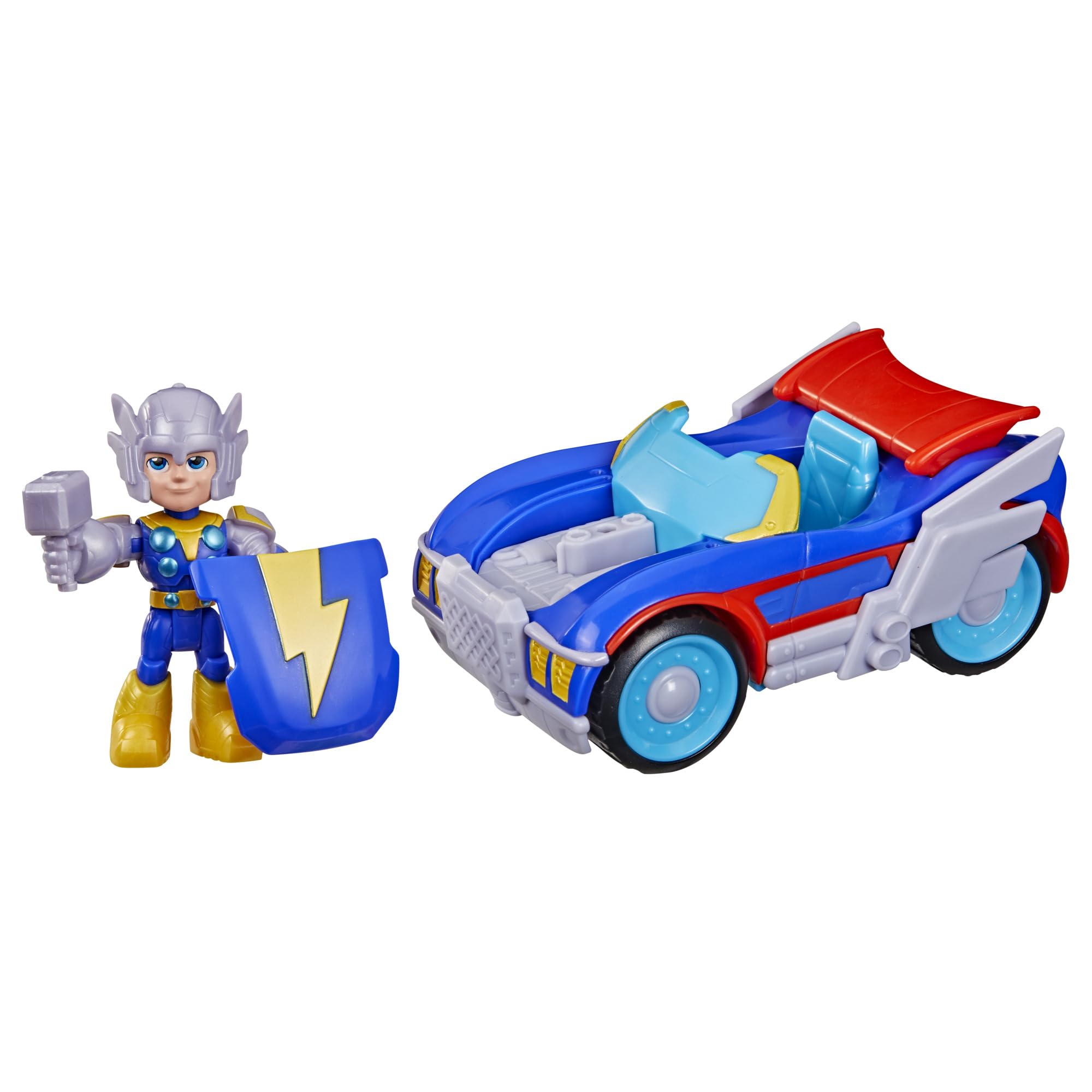 Marvel Thor Thunder Roadracer Action Figure & Vehicle Set - 7.6 cm Figure | Ages 3+