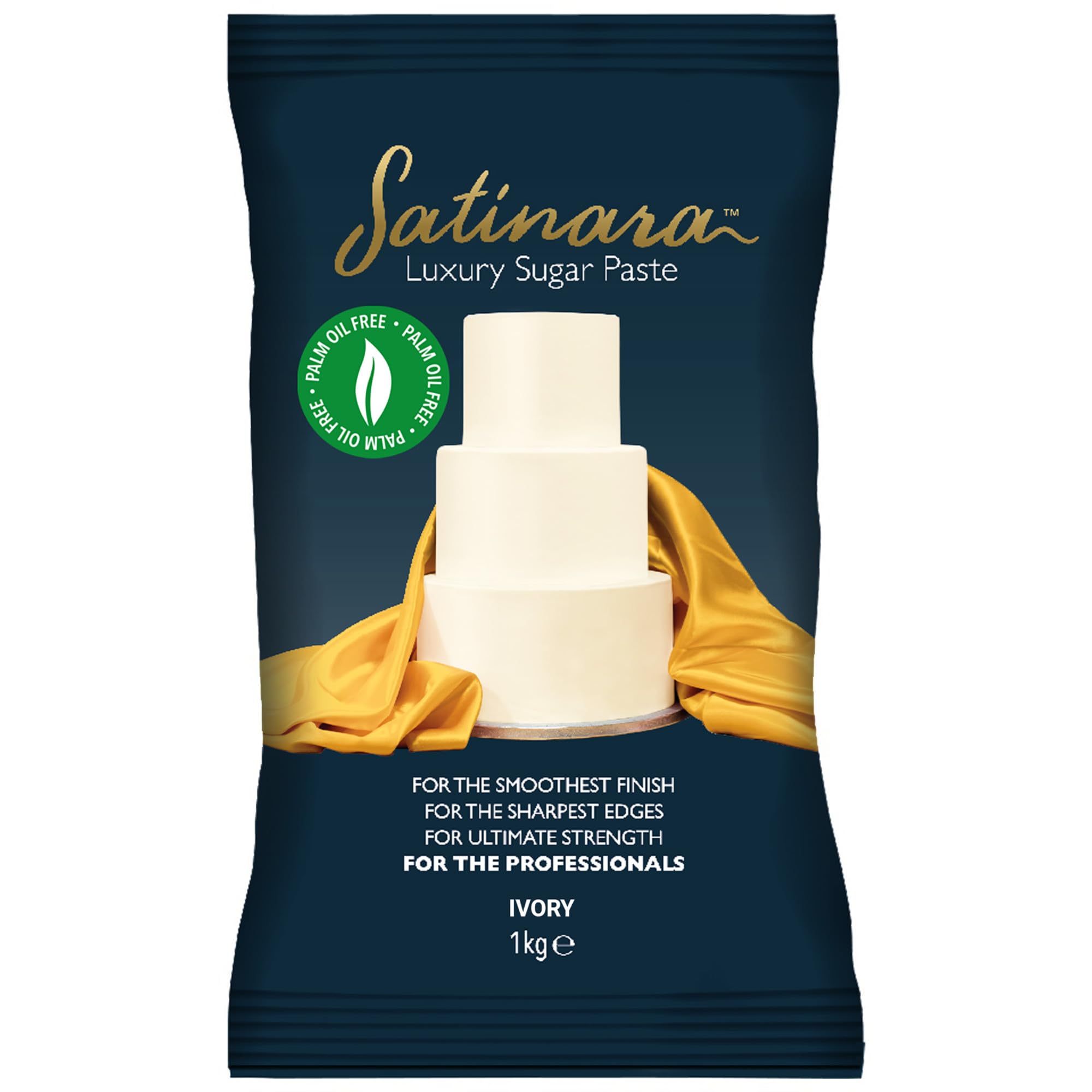 Satinara Luxury Ivory Sugar Paste - Palm Oil Free | 1kg Pack | Vegan & Vegetarian 1
