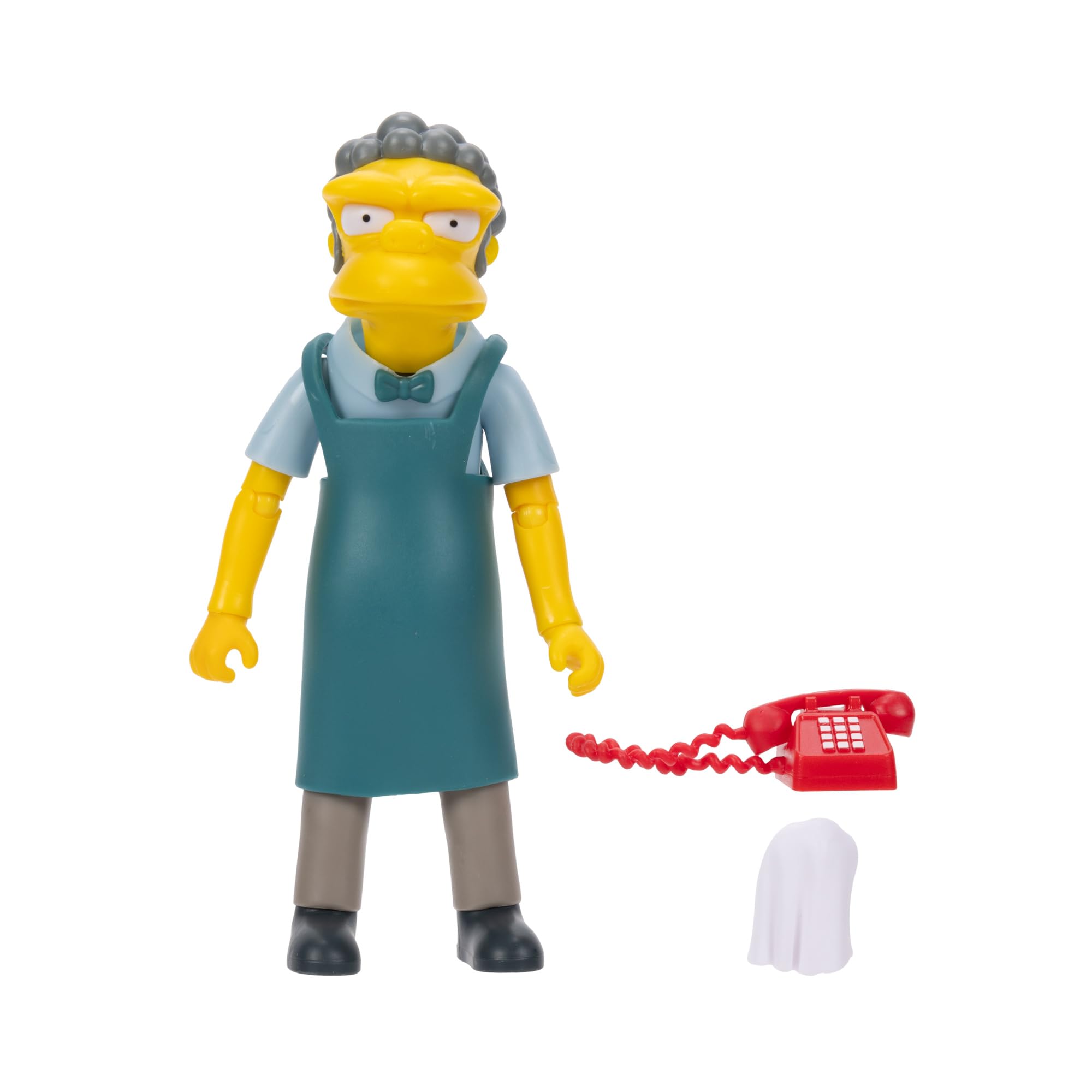 JAKKS Pacific The Simpsons - Moe Szyslak 12.7cm Articulated Action Figure with Phone & Dishcloth Accessory 8