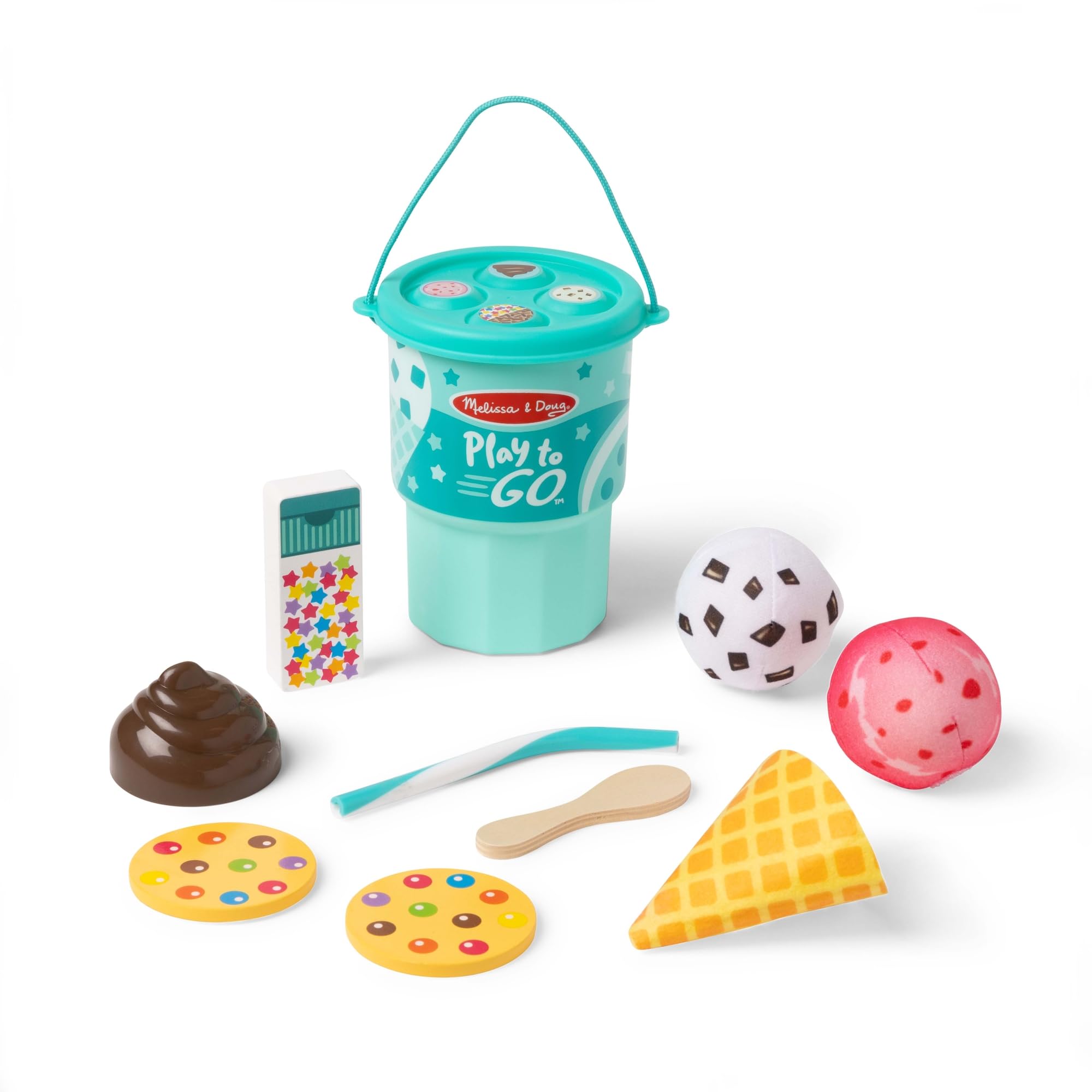 Melissa & Doug Play to Go Ice Cream Play Food Travel Toy Set - Multicolor, Wood, Ages 3+