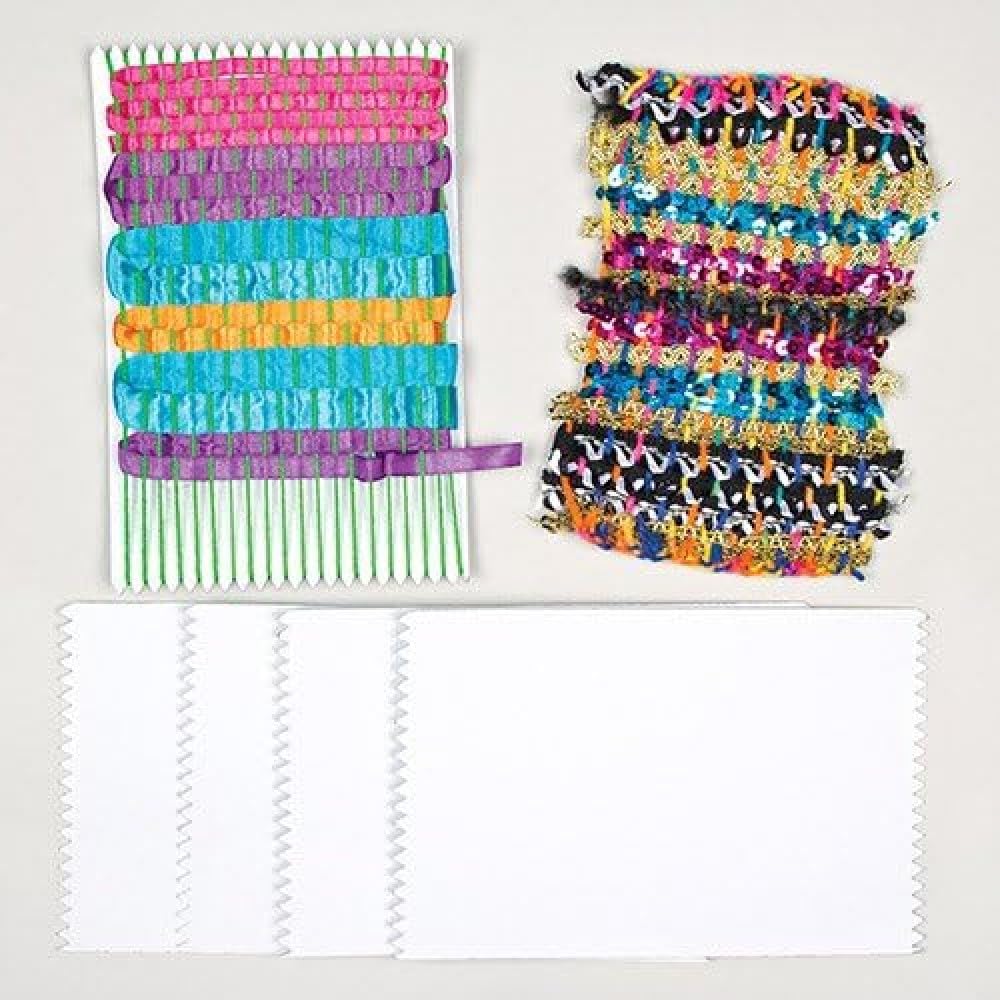 Baker Ross AC132 Weaving Cards (30 Pack, 800gsm) - Textile Craft Making for Kids | 22 x 14 cm 1