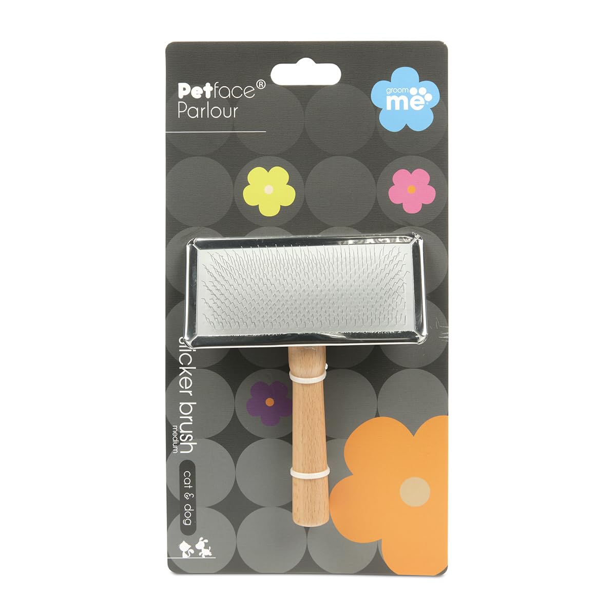 Petface Slicker Brush for Dogs/Cats - Medium Size, Detangling, Brown Bristles 3
