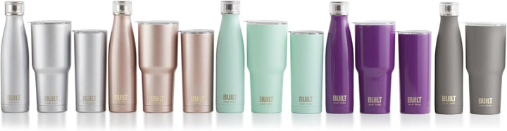 Built Perfect Seal Double-Walled Insulated Stainless Steel Water Bottle, 480 ml, Charcoal