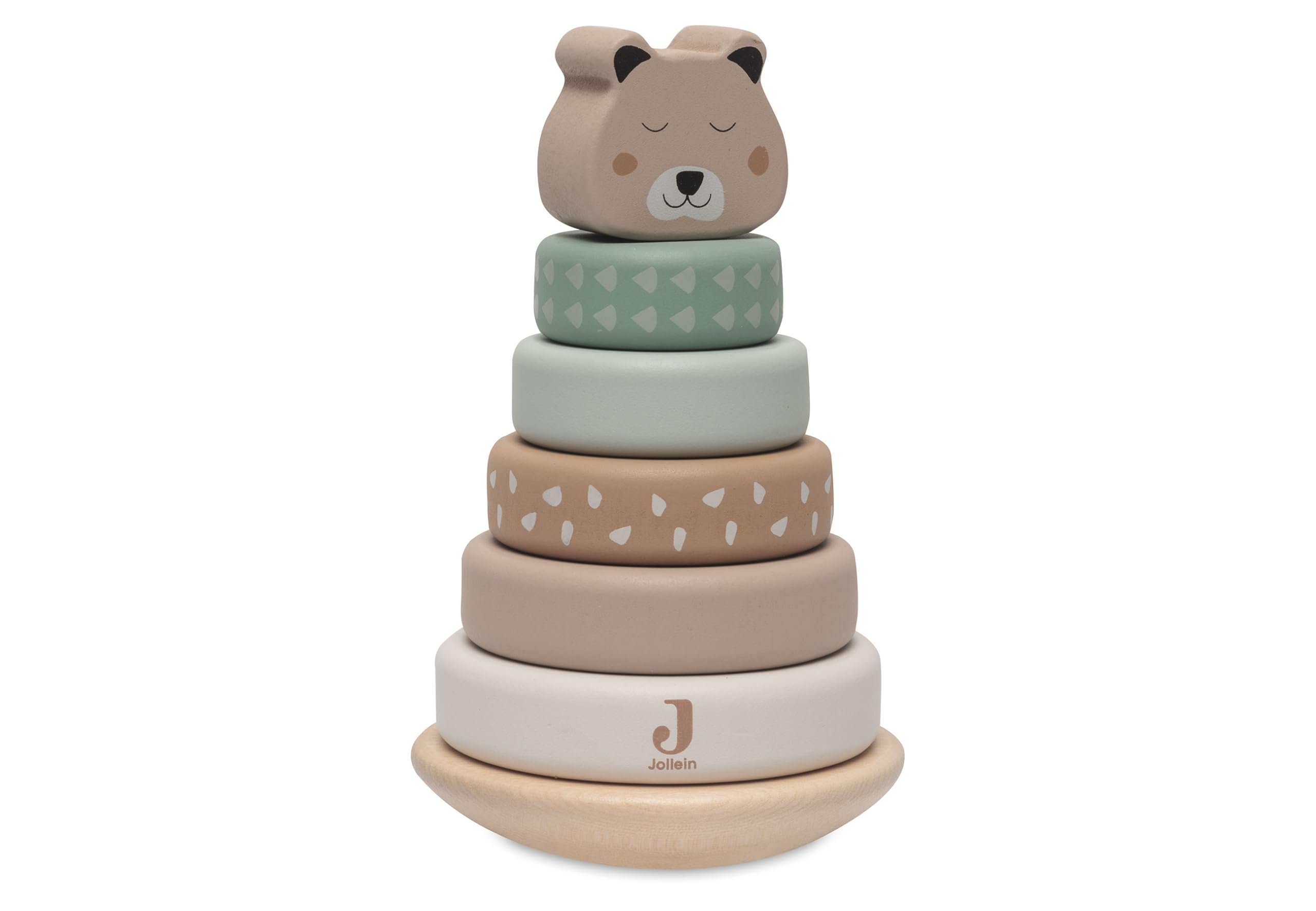 Jollein Wooden Stacking Tower with Rings - Cheetah Shape, Ages 12 Months+