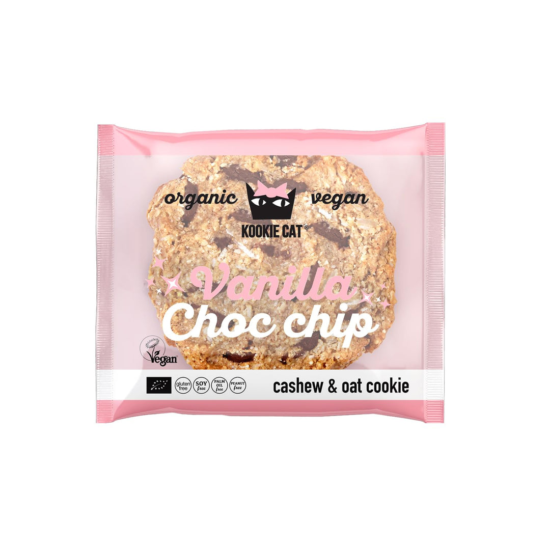 Kookie Cat Vanilla Choc Chip - Individually Wrapped Vegan Gluten-Free Cookies