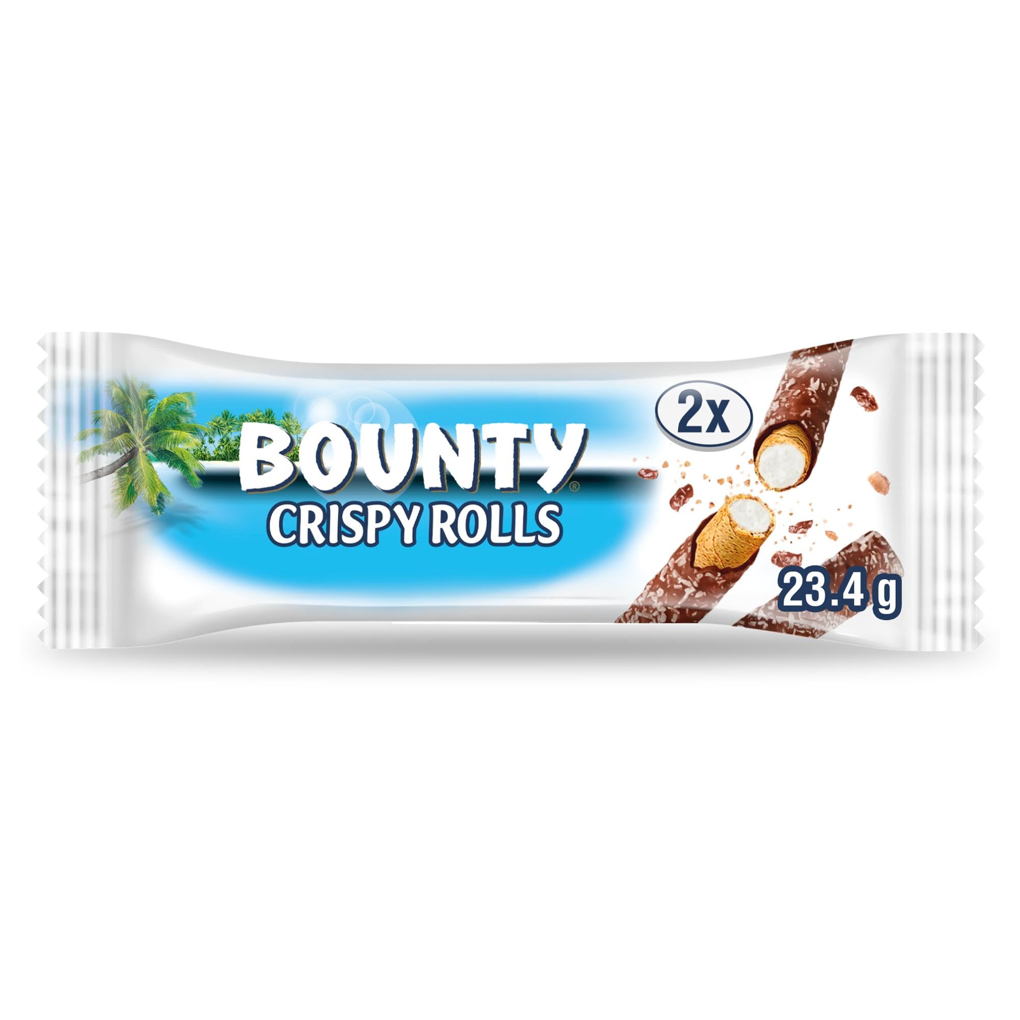 Bounty Crispy Rolls Milk Chocolate Coconut Biscuit Snack Bar Multipack 5 x 23.4g