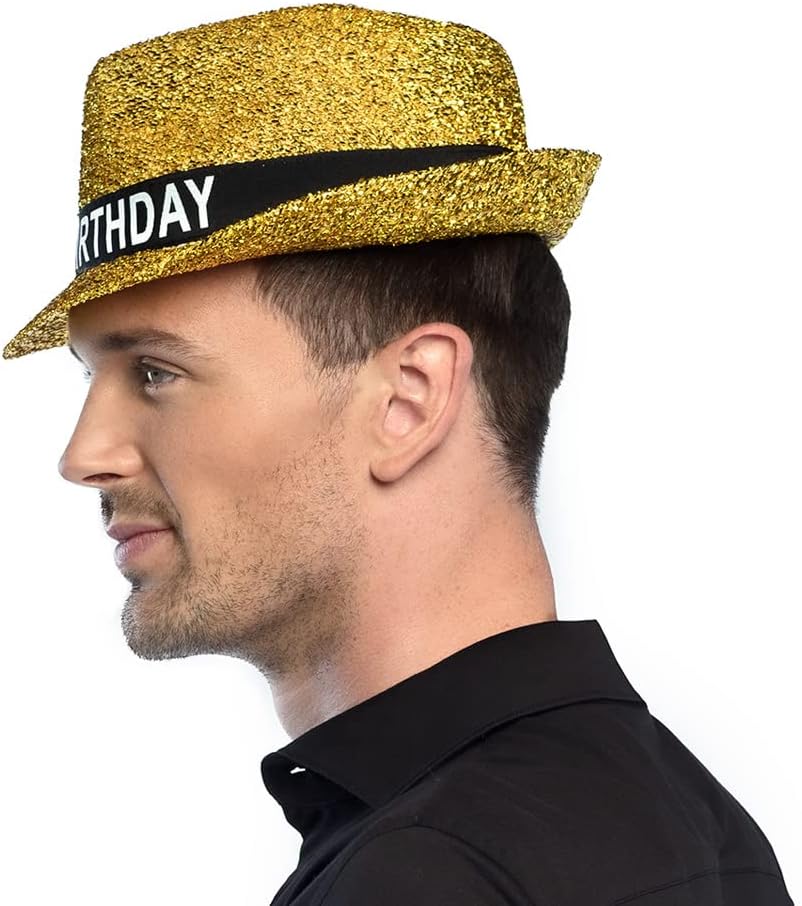 Boland Golden Happy Birthday Hat for Adults, Multicoloured, Roman Costume Headwear 2