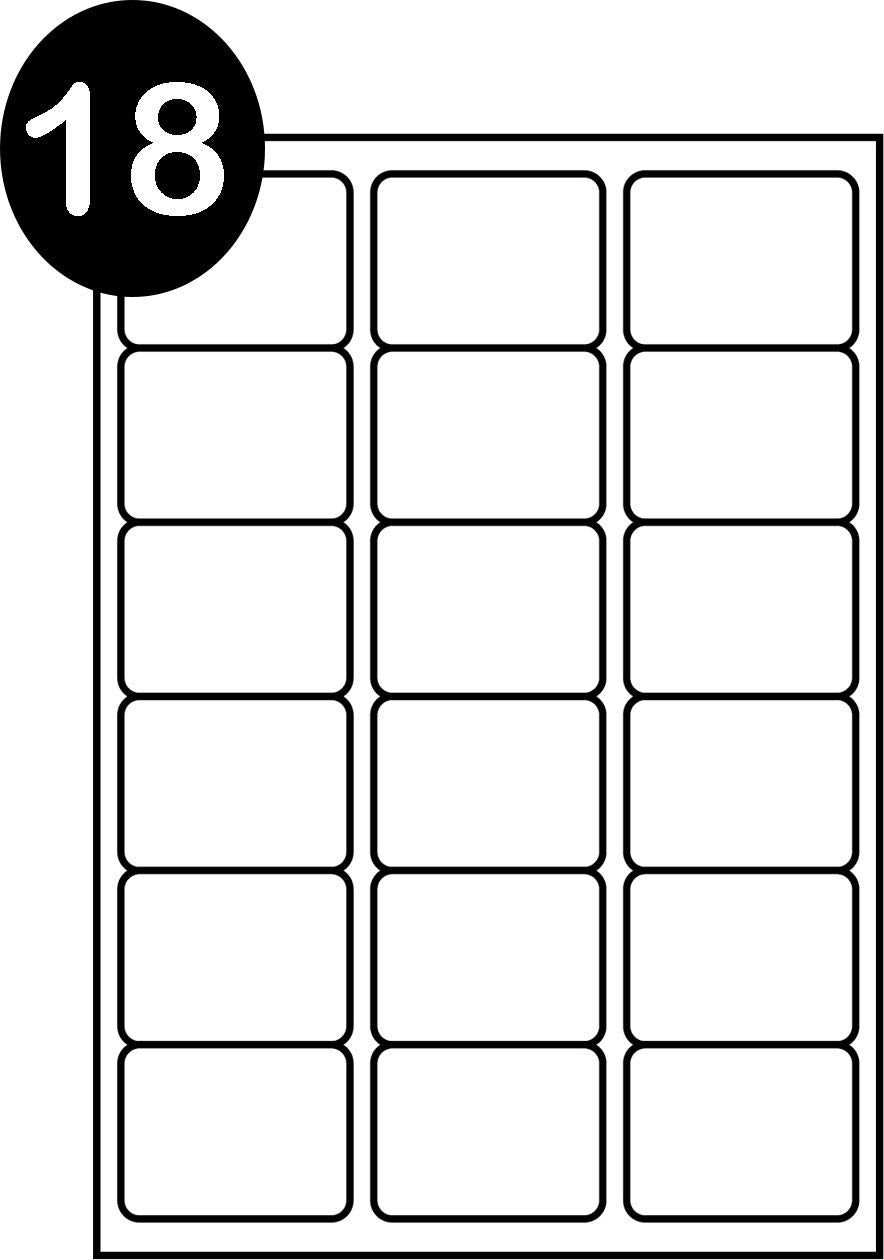 SmithPackaging A4 Self Adhesive Address Labels, 18 Labels Per Sheet, 100 Sheets, Matt White, Permanent Adhesive