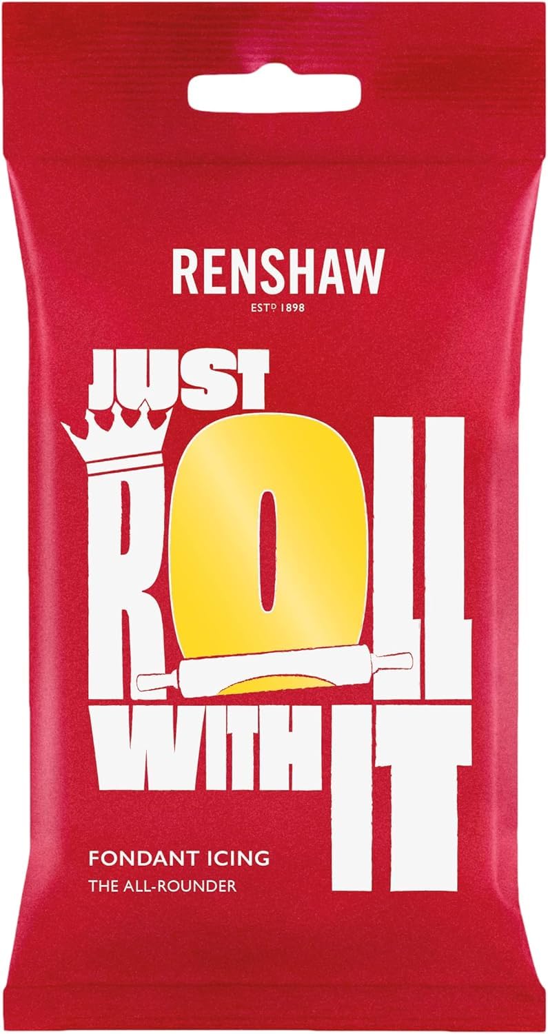 Renshaw Yellow Just Roll With It Fondant Icing - Ready to Roll, Vanilla Flavor | 1 kg 1
