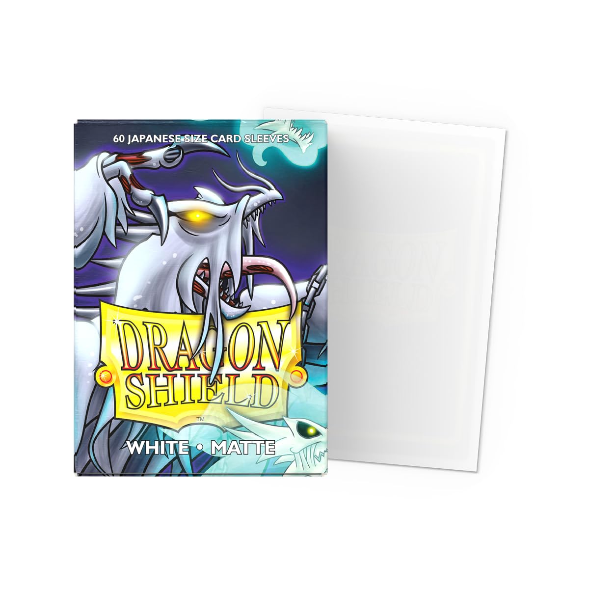 Dragon Shield White Matte Japanese Size Sleeves - 60 Count | 120µm Thick | Acid-Free