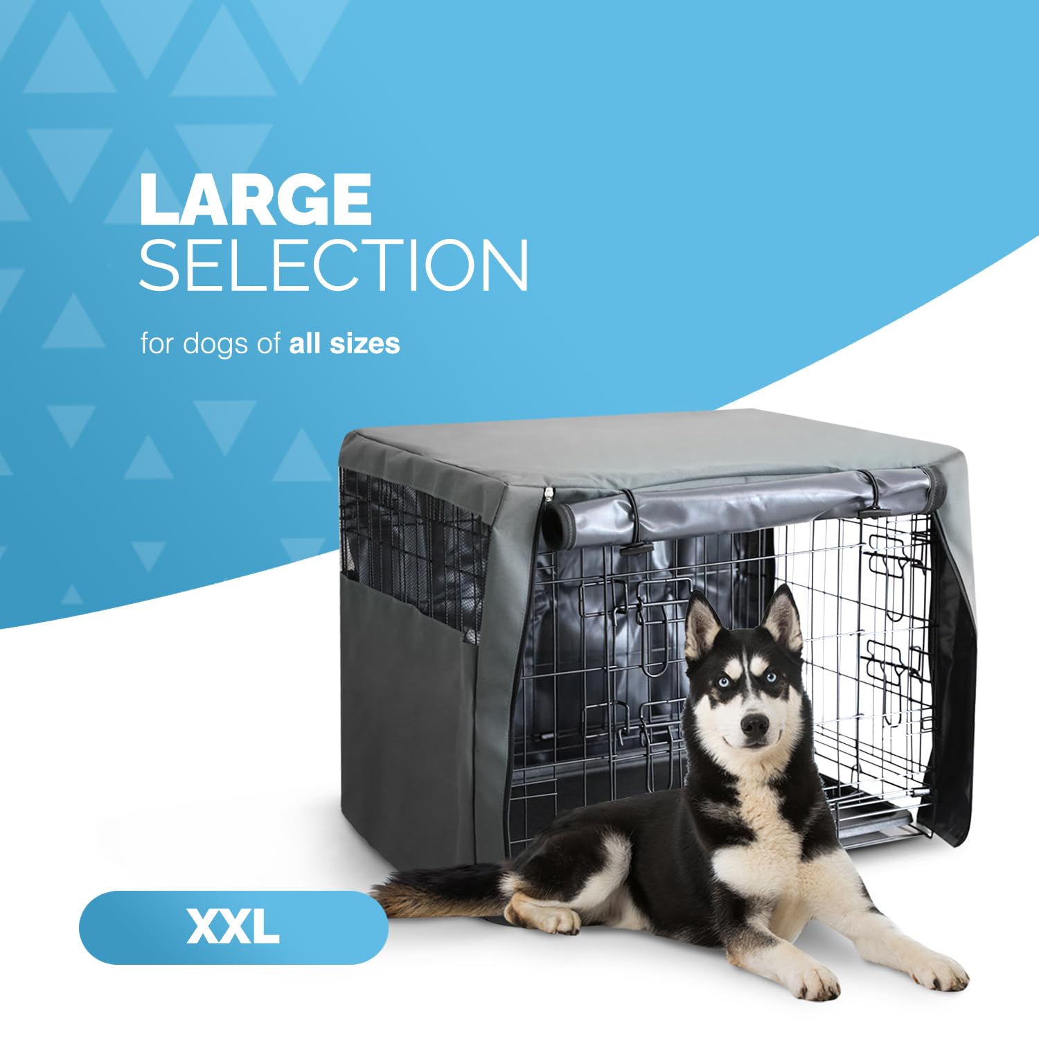 FurDreams Premium Crate Cover - Durable Polyester with PVC Coating | Grey | 48 Inch 5
