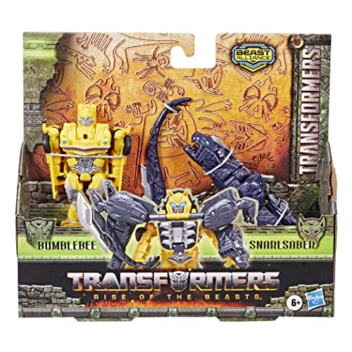 TRANSFORMERS Beast Combiner 2-Pack Bumblebee with Snarlsaber - Convertible Action Figures for Ages 6+