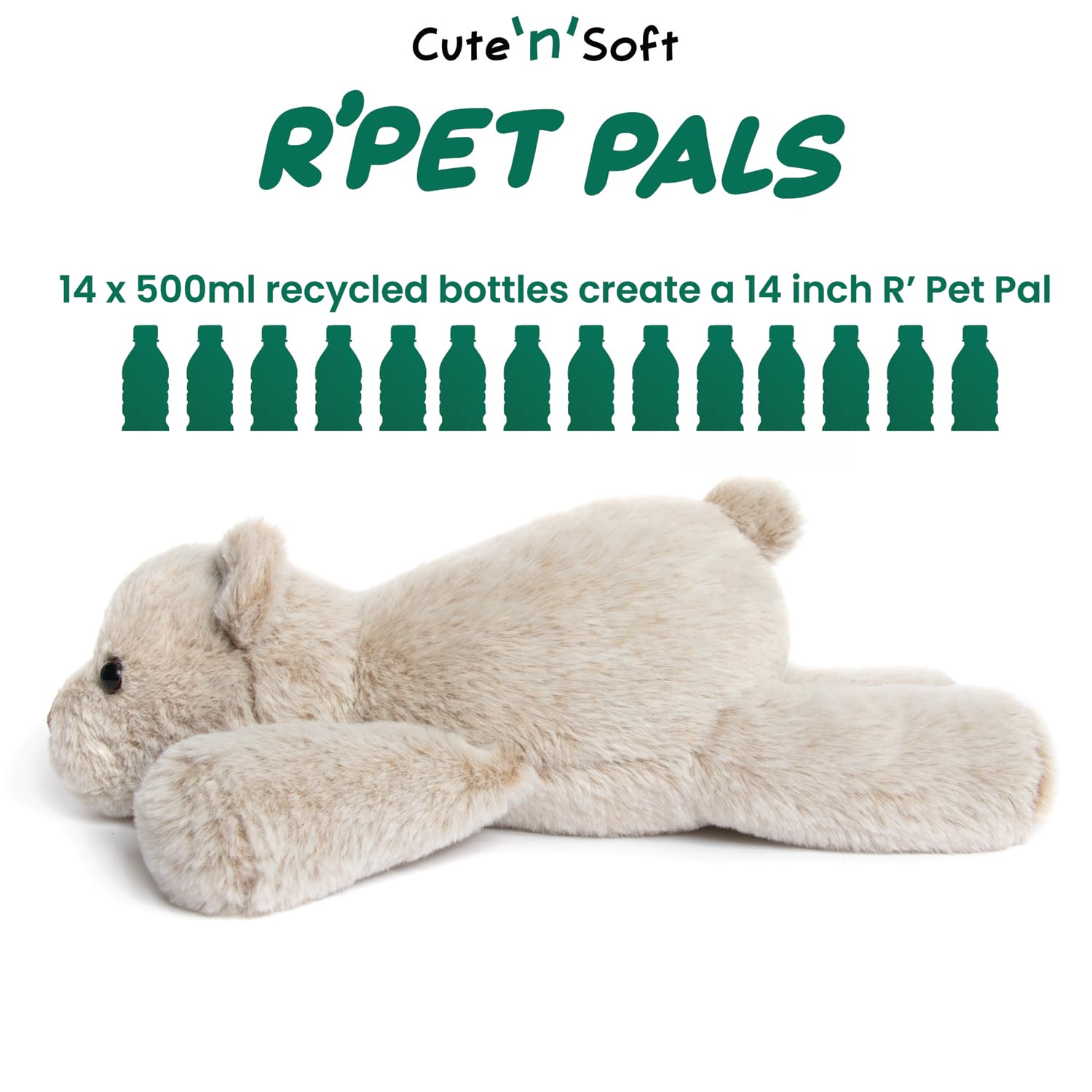 Lesser & Pavey RPET Pals Barney Laying Bear Teddy Toy for Kids 6