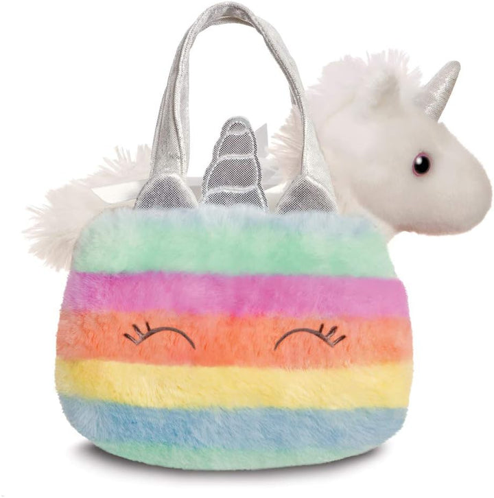 AURORA Fancy Pals Pet Carrier Collection - Rainbow Unicorn Soft Toy & Pet Carrier Bag (61363)