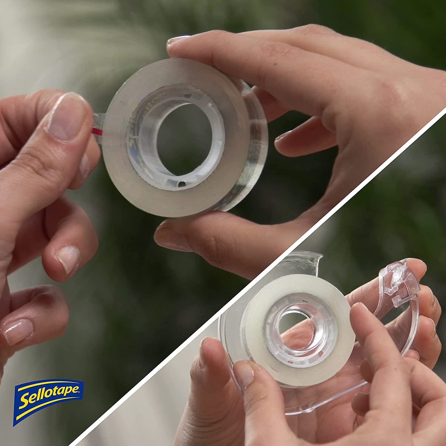 Sellotape On-Hand Refills - Extra Strong Adhesive Tape for Dispenser | Pack of 2 (18mm x 15m) 3