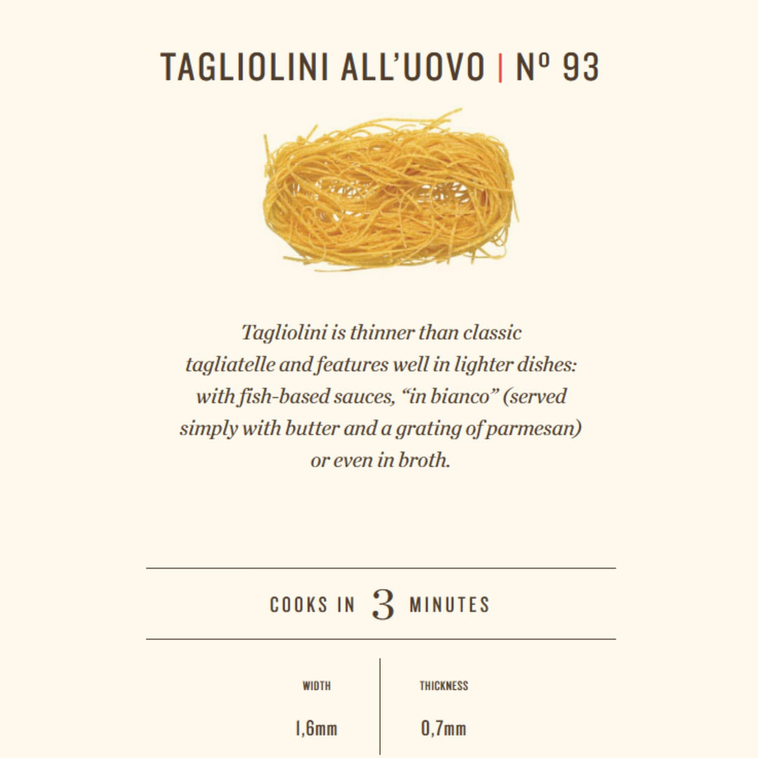 Rummo - Egg Tagliolini All'uovo Pasta No. 93 - Fine-Cut Italian Egg Pasta