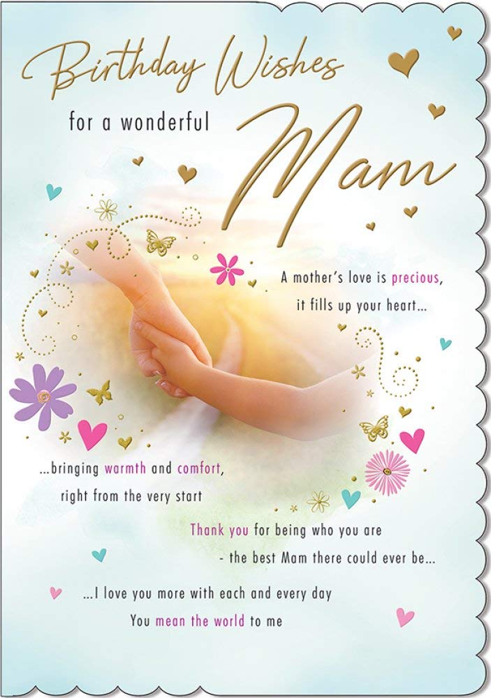 Piccadilly Greetings Traditional Birthday Card for Mam - 9 x 6 Inches | White 1