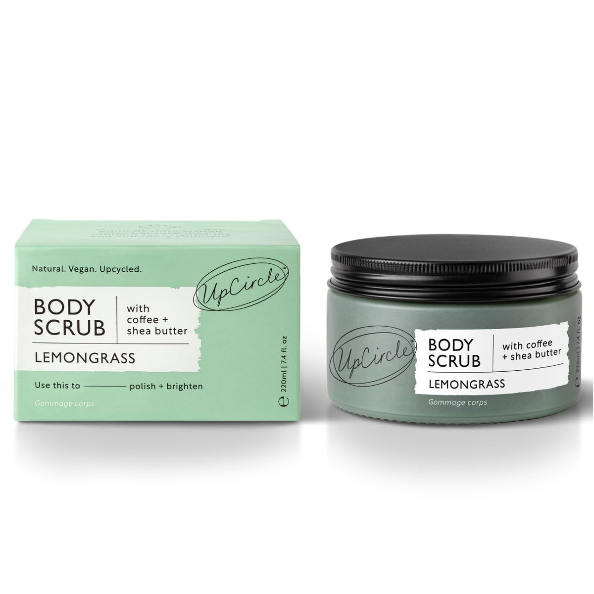 UpCircle Exfoliating Coffee Body Scrub with Lemongrass - 220ml | Vegan | Cruelty-Free