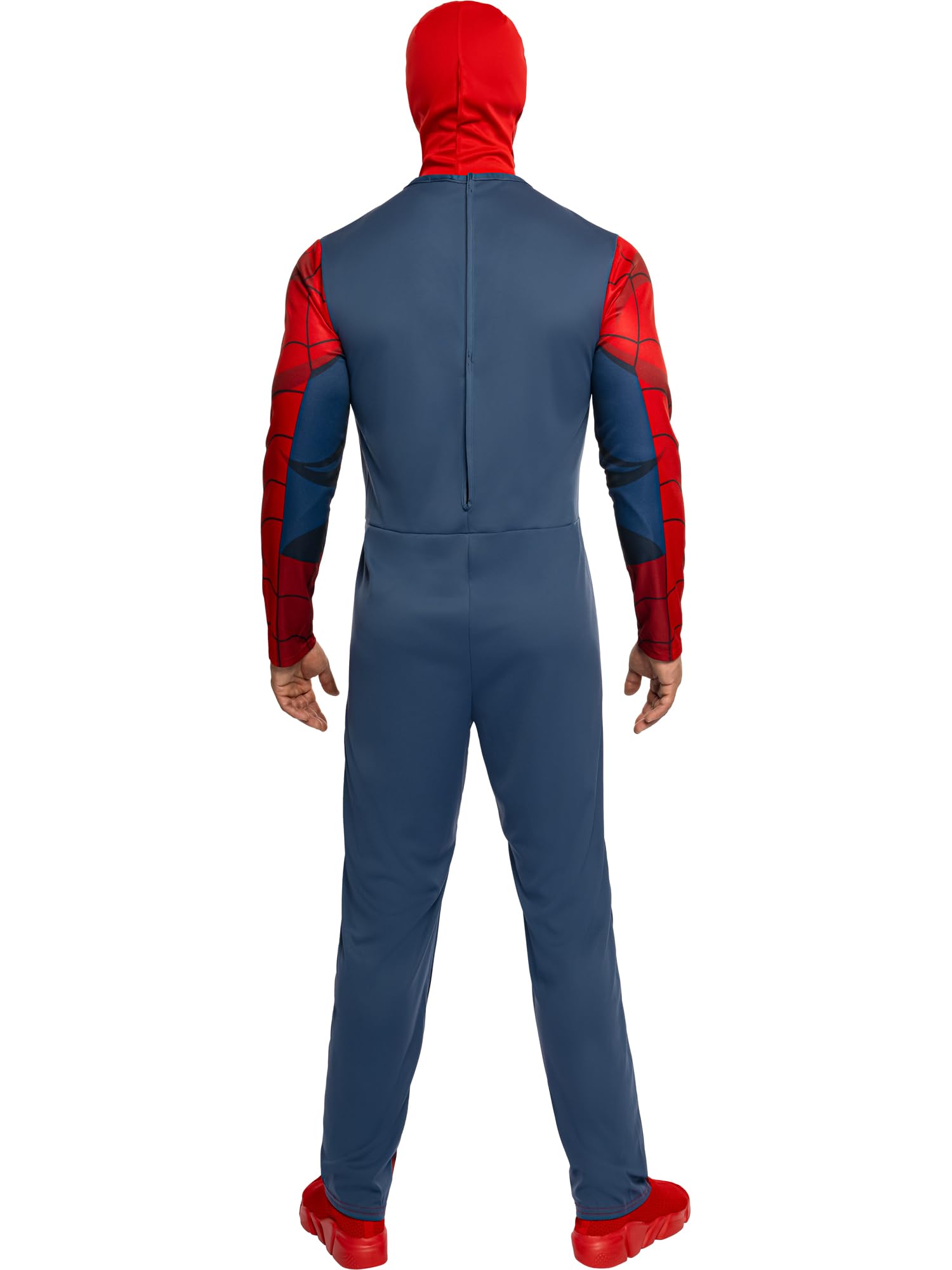 Rubies Official Spider-Man Adult Costume - Standard Size | Polyester Jumpsuit & Snood