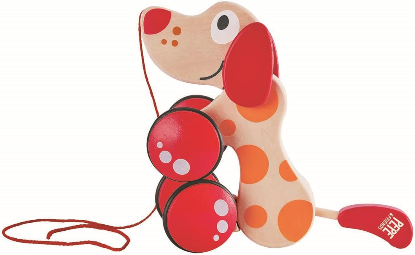 Hape Pepe Pull Along Dog - Wooden Walk-Along Toy for Toddlers 12 Months+ 2